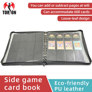   Classeur portable pour cartes à collectionner, 600 pochettes recto-verso, fermeture éclair en PU, classeur standard, 25 pochettes amovibles, jeu de société personnalisé - Product Image 4