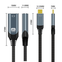 USB C-Stecker für HDMI-Buchse 4K-Adapterkabel PVC-Aluminium legierung gehäuse für 4K-Display TV-Spiegel bildschirm Funktion für Mikrofon