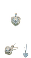 Usine personnalisée en gros S925 argent plaqué platine Moissanite en forme de coeur romantique pendentif collier haut de gamme