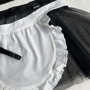 Costume de femme de chambre de rôle Anime Cosplay tenue <span class=keywords><strong>tablier</strong></span> <span class=keywords><strong>coquin</strong></span> mignon soutien-gorge jupe ensemble Sexy femme de chambre Lingerie avec soutien-gorge - Product Image 6