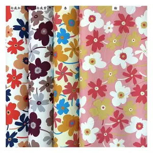 열대 아시아 인쇄 패브릭 꽃 패턴 95% 폴리 에스터 5% 스판덱스 4 면 스트레치 블라우스 셔츠 드레스 소재