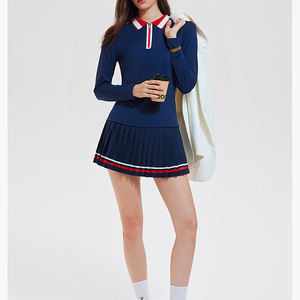 Women's Sports Set Polo Long Sleeve Shirt Golf Slim Fit Casual <b>Tennis</b> Sportswear <b>Tennis</b> <b>Mini</b> <b>Skirt</b> Two-Piece Set - Product Image 3
