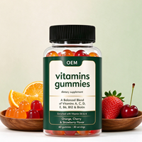 Gummies de vitamines en marque blanche OEM, 60 unités (30 portions), saveur Orange Cerise, Complément alimentaire