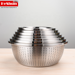 Fabrik preis Full Size Edelstahl Langlebiges Küchen werkzeug <span class=keywords><strong>Sieb</strong></span> Eimer <span class=keywords><strong>Sieb</strong></span> Siebe Rühr schüssel <span class=keywords><strong>Set</strong></span> - Product Image 6
