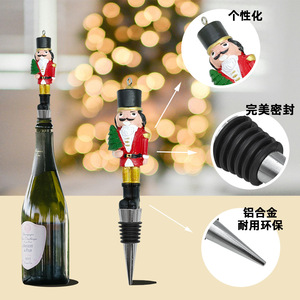 Christmas Nutcracker Wine Stopper Metal Bottle Seal For Home Decor - Product Image 1