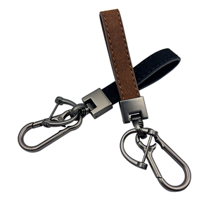 Customizable High Quality Eco-Friendly Durable Simple Style PU Leather Keychain Embossed Logo Genuine Leather Car Accessory for