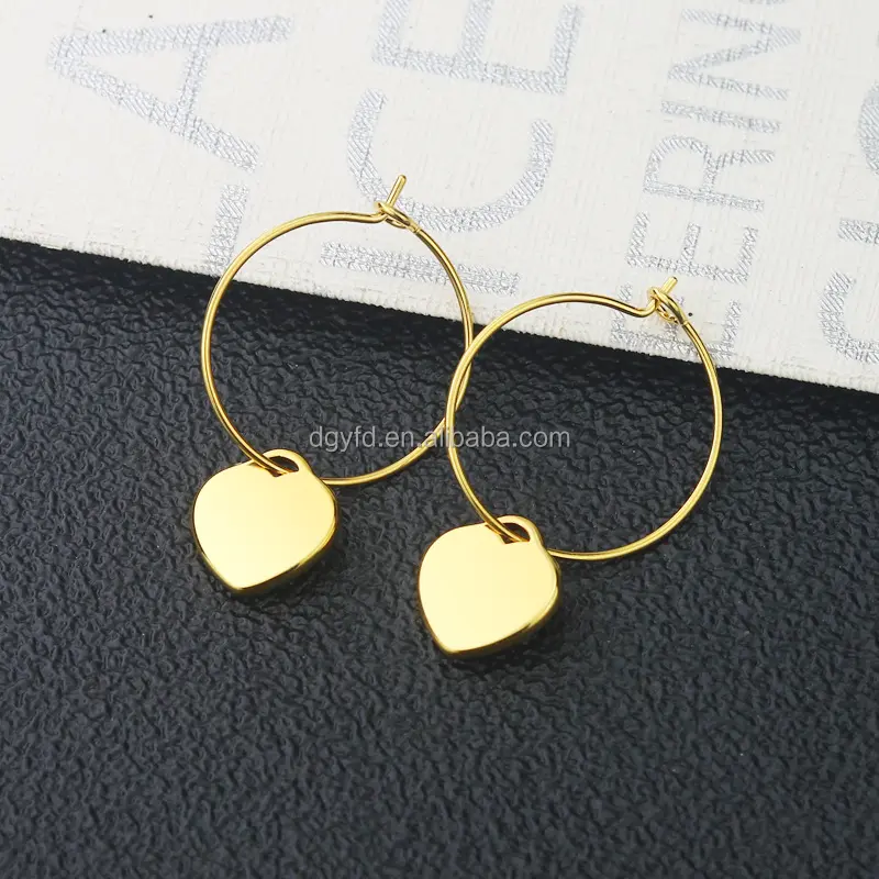 Cerchi in oro con perle a forma di cuore orecchini a filo grande cerchi in oro orecchini a cerchio semplici