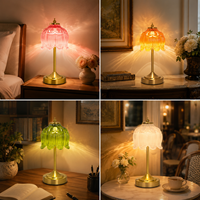 Lampe de table sans fil en verre vintage, 5200 mAh rechargeable, 3 couleurs, intensité réglable, lumière LED tactile pour hôtel, restaurant, décoration de la maison