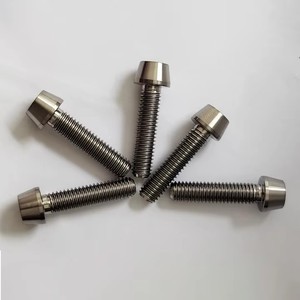 Vis à tête conique hexagonale à six pans creux en alliage de titane classe 8.8, finition naturelle, M6 x 40 mm, vis de frein UNC, fixation industrielle, écrous Titanfix - Product Image 2