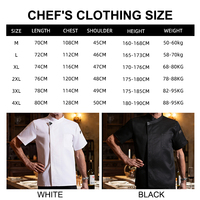 Vente en gros d'usine Uniformes de chef Logo personnalisé Vêtements de chef respirants Uniforme de chef d'hôtel-restauration à manches courtes pour hommes