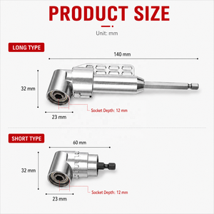<span class=keywords><strong>LISCA</strong></span> Extension de perceuse à angle droit réglable 105 degrés, 1/4 " hexagonal, en acier au chrome-vanadium, avec embout magnétique, OEM DIY Close - Product Image 4