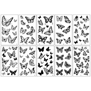 <span class=keywords><strong>Tatuaje</strong></span> Temporal de Mariposa y Flor para <span class=keywords><strong>Mujer</strong></span>, Adhesivo de <span class=keywords><strong>Tatuaje</strong></span> Temporal Impermeable para <span class=keywords><strong>Brazo</strong></span> de <span class=keywords><strong>Mujer</strong></span> - Product Image 4
