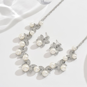 Cheap Price for Silver <b>Pearl</b> Jewelry <b>Set</b> Custom Design for Wedding Jewelry <b>Sets</b> <b>Necklace</b> 2 Pcs <b>Set</b> <b>Earring</b> <b>Necklace</b> - Product Image 4