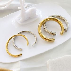 Brazalete hueco grueso chapado en oro de 18 quilates de gama alta, brazalete, joyería de oro de acero inoxidable - Product Image 2