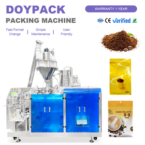 Máquina Envasadora Automática de Bolsas con Cierre Zip, Tipo Doypack, con Dosificador de Tornillo, para Llenado y Sellado de 100g de Café en Polvo - Product Image 1