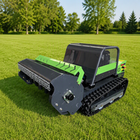 Traktor Mini Robot Pemotong Rumput Otomatis Bertenaga Bensin Efisiensi Tinggi, Dapat Disesuaikan,  Zero Turn,  Remote Control