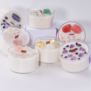 Bougie parfumée en verre avec mèche en bois, bougie spirituelle en <span class=keywords><strong>cire</strong></span> de soja, ensemble de bougies artisanales d'aromathérapie, bougies personnalisées en gros - Product Image 2