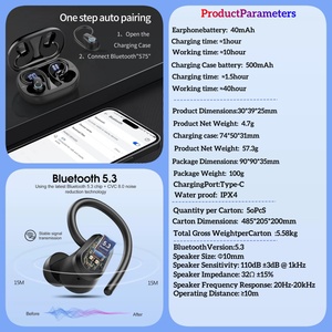 OTHC 059 Wireless For V5.3 <strong>Headphone</strong> Digital Display IPX-7 Waterproof Ear-Hanging Touch Control Stereo Sports Active Noise Gift - Product Image 6