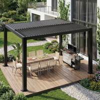 Gazebo moderne en aluminium sur mesure avec écran décoratif, prix d'usine, pavillon en métal à toit rigide pour cour arrière