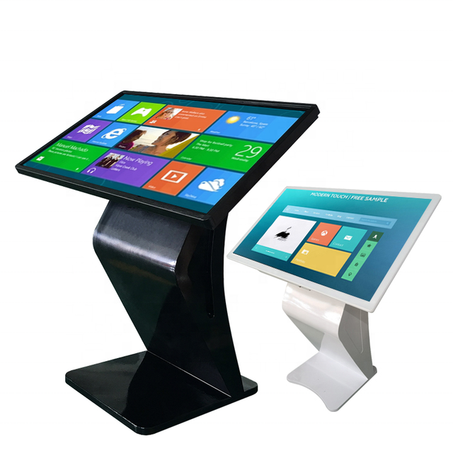 Factory Price Touch Screen Self Service Interactive 32/43inch All in One PC with Metal & Glass Panel Internet Information Kiosk