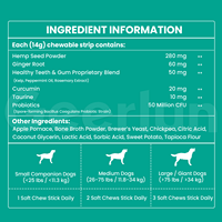 Suppléments pour animaux de compagnie en gros OEM avec gingembre pour nettoyer les dents, rafraîchir l'haleine et favoriser la digestion – Bandes à mâcher probiotiques pour chiens