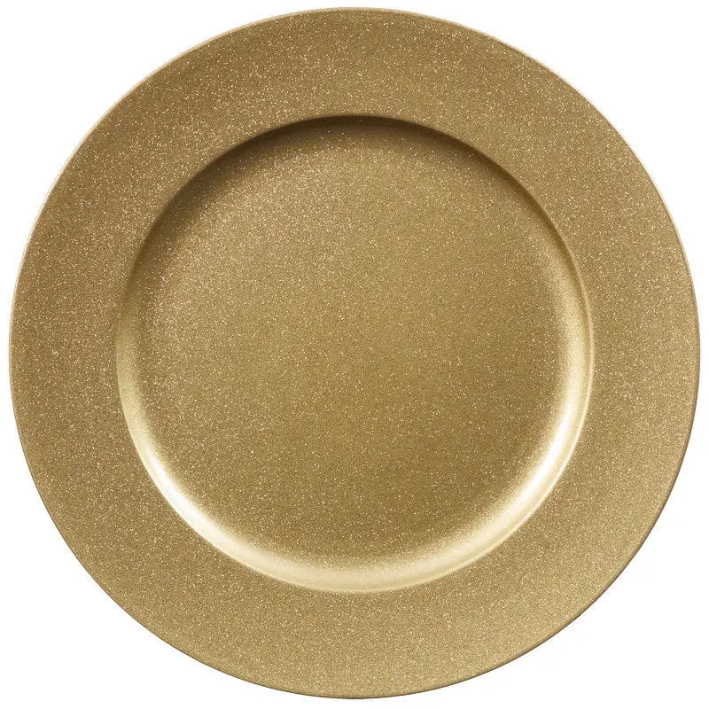 13" Round Gold glitter charger plates Wedding smooth under plate