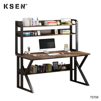 Bureau d'ordinateur pour la maison en acier avec étagère pour jeux et travail assis-debout KC-T0708