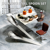 Ensemble de couverts jetables en acier inoxydable 304 à motif martelé européen, petite cuillère carrée, fourchette à dessert aux fruits, mariages, café