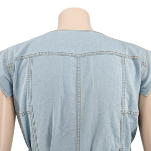 Nouvelles arrivées en stock Combinaison en jean sans manches avec ceinture taille plus pour femmes Mode féminine - Product Image 5