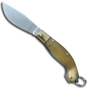 Hongrui classique manche en corne de boeuf 440C couteau en acier italien maison et extérieur rasoir tranchant couteau de poche pliant avec trois tailles - Product Image 6