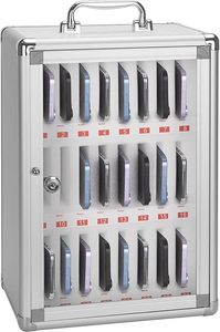 Casier mural portable en aluminium <span class=keywords><strong>de</strong></span> luxe moderne à 24 emplacements, isolé, pour téléphone portable, avec poche verrouillée - Product Image 2