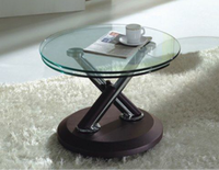 Table basse en verre moderne convertible et rotative Table de salon pliée Table de café de nombreuses options de couleur en usine