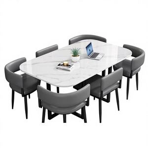 Mesa de Comedor para Cafetería, 6 Plazas, Estructura Metálica, Piedra Sinterizada, Cuadrada, Moderna, Minimalista, Ecológica, <span class=keywords><strong>Muebles</strong></span> para el Hogar - Product Image 4