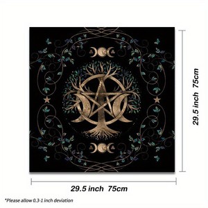 Mantel <span class=keywords><strong>de</strong></span> Terciopelo para Tarot con Diseño <span class=keywords><strong>de</strong></span> Mandala y Árbol <span class=keywords><strong>de</strong></span> la Vida, Impermeable, para Adivinación, Cubierta <span class=keywords><strong>de</strong></span> Mesa para Altar, Fabricación OEM/ODM - Product Image 2