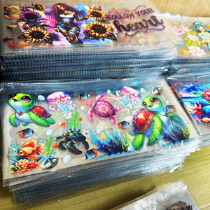 สติ๊กเกอร์หุ้มแก้วแบบ UV DTF คุณภาพสูงสำหรับตกแต่งพื้นผิวแก้วน้ำ แก้วโลหะ อะคริลิก กันน้ำ ป้องกันรอยขีดข่วน - Product Image 1