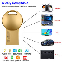 Flashdisk Metal Personalisasi 4GB-128GB Logo Kustom Antarmuka USB 2.0 Garansi 1 Tahun Chip Flash Kelas-A Kemasan Poly Bag