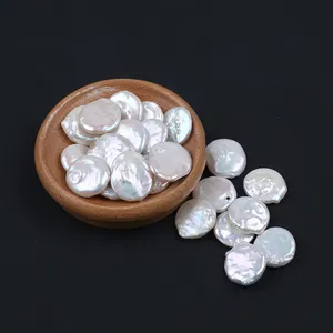 16-21mm Cheap Price white loose freshwater pearls beads coin
