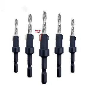 GU'S High Speed Steel 10 Set Wood Hole Saw Hex Shank Countersunk Drill Bit Sets For Wood