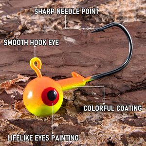 Lot de 50 hameçons de pêche 0,8g 1,75g 3,5g 5g, têtes de jig pour crappie, hameçons de pêche en plomb, jighead pour eau salée, hameçons pour vers - Product Image 2