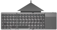 Teclado BT Plegable con Panel Táctil de Precisión, Ultra Delgado, Inalámbrico, con Interruptor de Tijera, Funda con Soporte para iPad, Tablet y Teléfono
