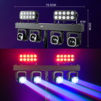 6 pièces de projecteurs LED RGBW 4 en 1 professionnels portables pour DJ, équipement de DJ disco, éclairage de scène de bar avec support