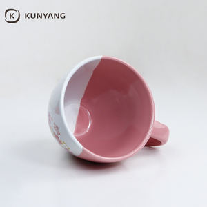 Fournisseur d'usine Tasses en céramique à large ouverture Glaçure bicolore Logo personnalisé Couleur Cadeau pour la maison Bureau Tasses à café en céramique - Product Image 3