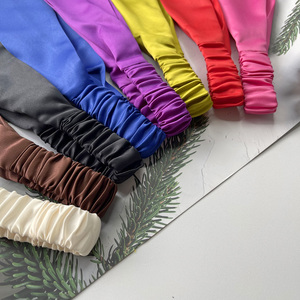 Diadema de satén de seda ancha elástica deportiva lisa y en blanco con logotipo personalizado al por mayor - Product Image 6