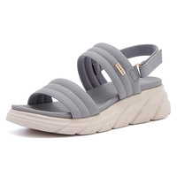 Sandales compensées en cuir PU à bout ouvert pour l'été sandales antidérapantes à semelle souple pour femmes et dames chaussures décontractées de marche en plein air