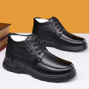 Botas de Invierno para Hombre, de Piel Genuina, Punta Redonda, Forro de Felpa, Suela de Goma Antideslizante, Cálidas para la Nieve - Product Image 3