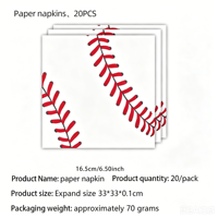 DAMAI Décorations d'anniversaire sur le thème du baseball modernes, assiettes jetables sans BPA, serviettes, ensemble de vaisselle pour les fêtes d'anniversaire et les jours de match