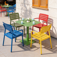 Fauteuil de jardin en aluminium pour extérieur, chaise de restaurant pour terrasse, cour, balcon et projets hôteliers