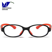 Monture de prescription ovale personnalisée OEM TPEE&TR90, anti-lumière bleue, pour enfants et adolescents, taille 48-16-125, par notre équipe de designers interne
