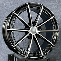 Rines Forjados Monobloque de 10 Radios con Acabado Negro Brillante y Mecanizado, Personalizados de 18-22 Pulgadas, 5x112 5x120 5x114.3 6061-T6 para BMW, Audi, Tesla