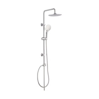 Colonne de douche Edouard Rousseau Soto - Pommeau de douche réglable - Aiguilles anti-calcaire flexibles 1,50 m - Finition chromée en acier inoxydable
